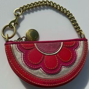Coach flower vintage Y2K fruit slice half-moon coin keychain bag charm wallet